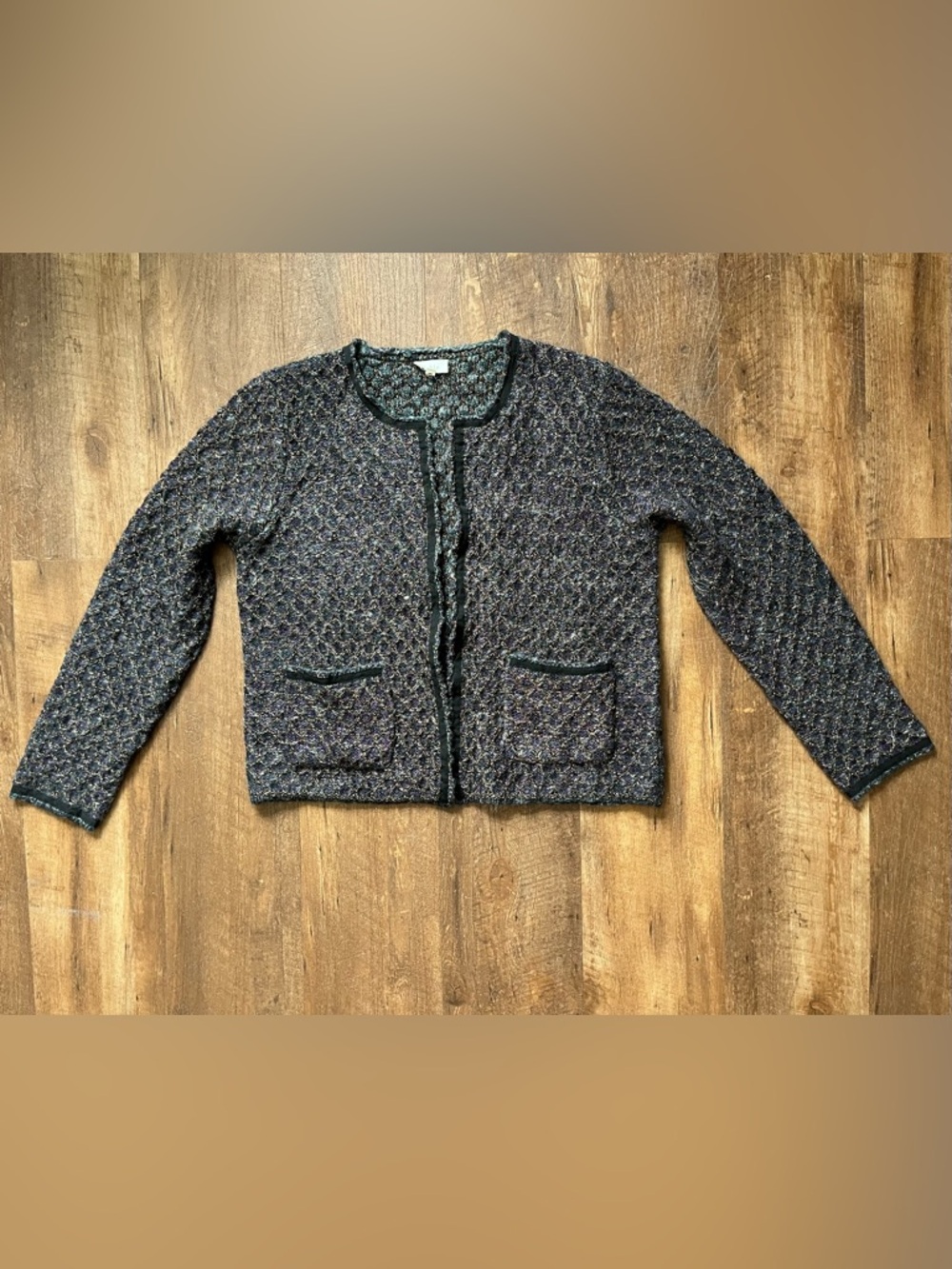 Pablo wool blend open front cardigan blue size (3) medium